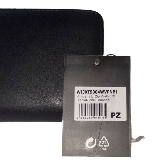 Juicy Couture Black Faux Leather Kimberly Rhinestone Logo Z/A Wallet Clutch Bag - Picture 5 of 11